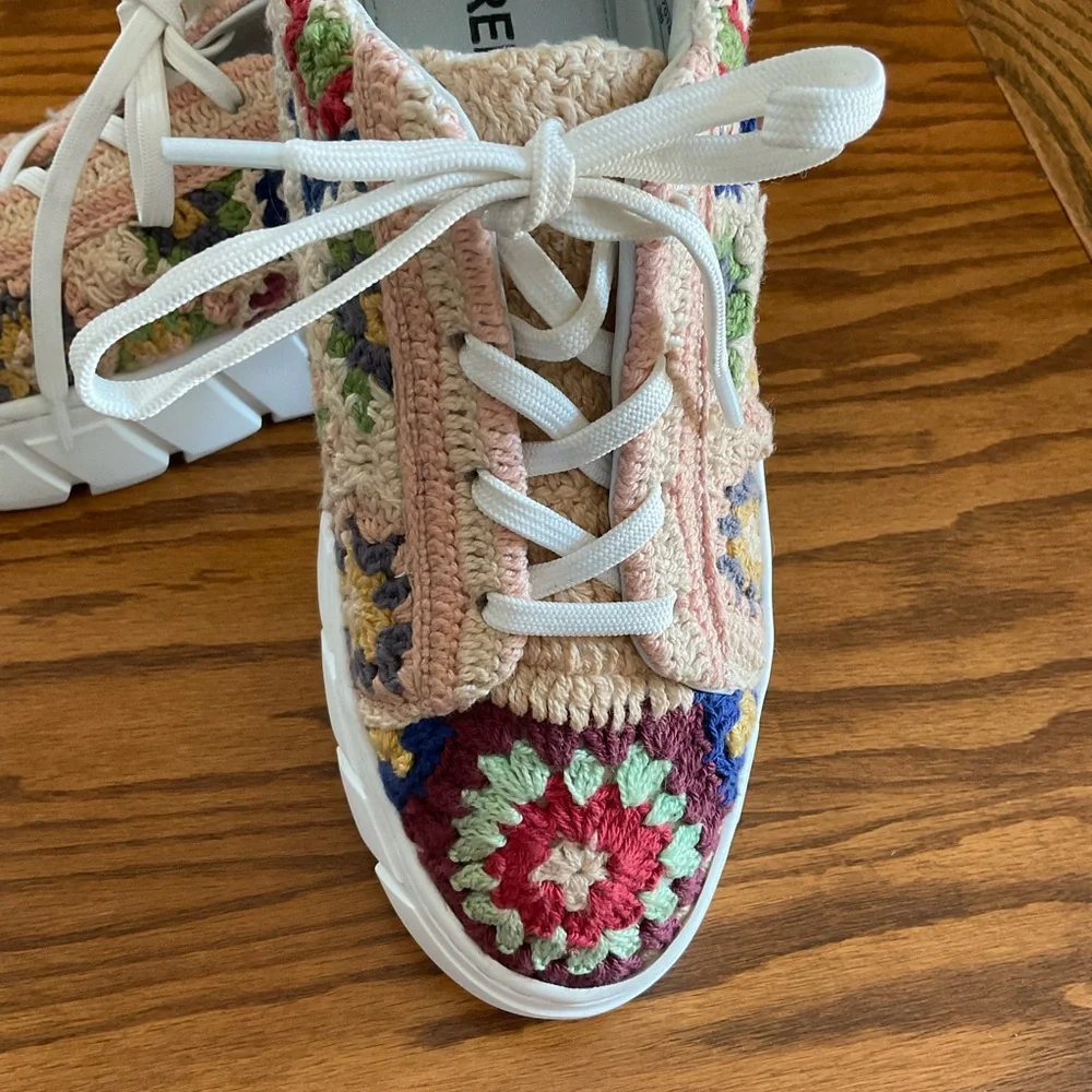 NWOT Free People Catch Me If You Can Crocheted Platform Sneakers, Sz 38 …